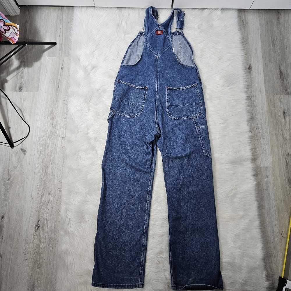 Y2K DICKIES Men's Blue Denim Overalls - Picture 5 of 9